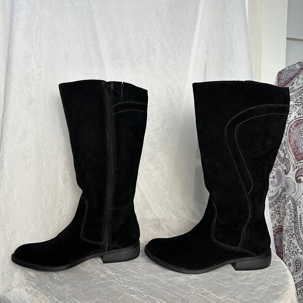 Easy spirit Suede Leather Knee High Black Boots | Sz 7 - Picture 6 of 16